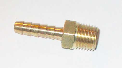 1/4 NPT Brass barbed hose tail fitting